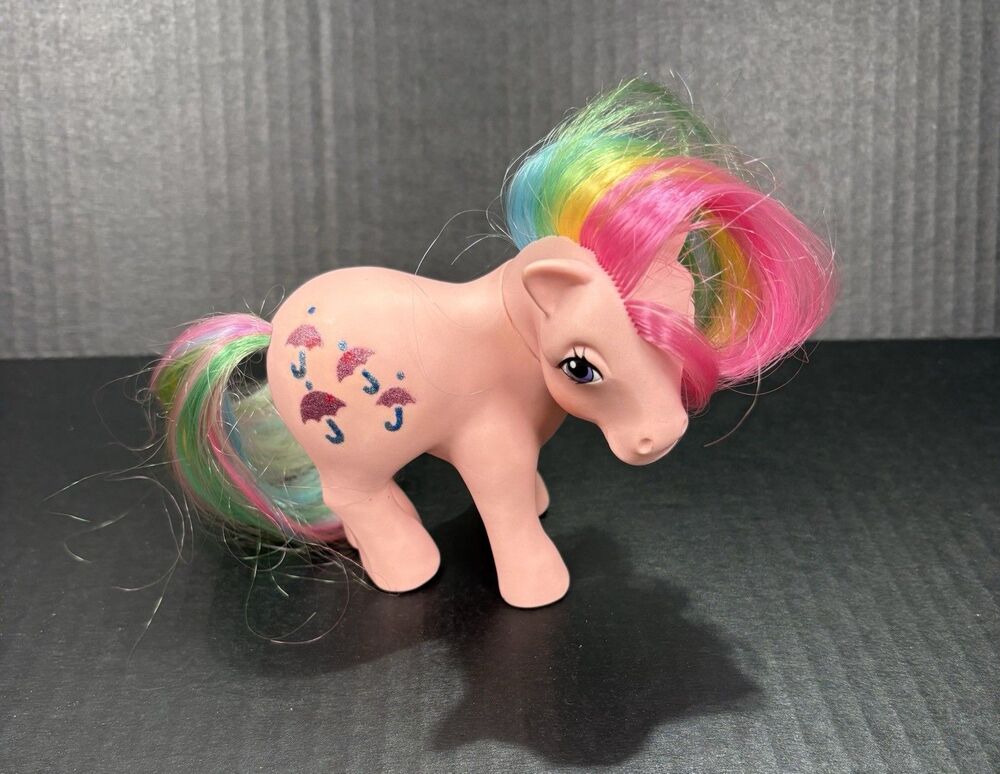 Vintage 1983 My Little Pony Toy Gen 1 Parasol Rainbow Glitter Umbrellas Retro